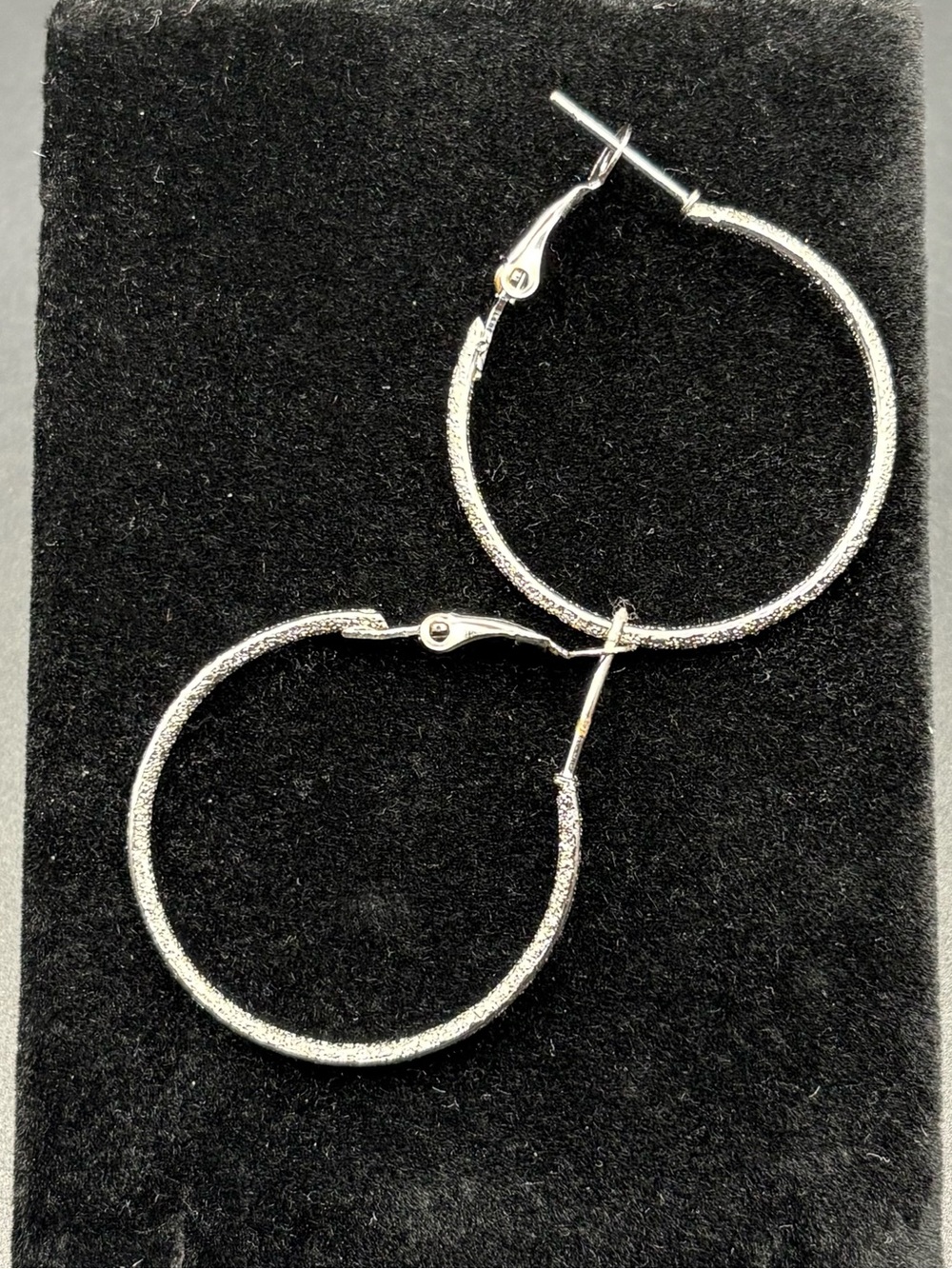 Textured Silver Hoop Earrings for Women - Elegant Everyday Style
